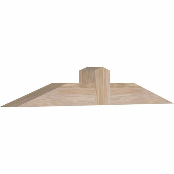 Portland Smooth Timber Gable Bracket, Douglas Fir, 36W X 6H X 3 1/2D X 3 1/2F, 4/12 Pitch